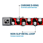 Dog Bone Black/Silver Seatbelt Buckle Collar - Christmas Snowman Flip Red/White