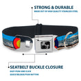 Load image into Gallery viewer, Seatbelt Buckle Collar - Colorado Mount Evans Vivid Landscape/Colorado Flag Icon