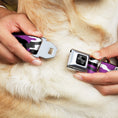 Load image into Gallery viewer, Dog Bone Black/Silver Seatbelt Buckle Collar - Camo Purple/Black/Gray/White