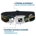Load image into Gallery viewer, Dog Bone Black/Silver Seatbelt Buckle Collar - Camo Olive3