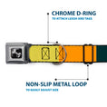 Load image into Gallery viewer, Dog Bone Black/Silver Seatbelt Buckle Collar - Summer Essentials Color Block 1