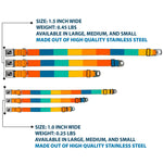 Dog Bone Black/Silver Seatbelt Buckle Collar - Summer Essentials Color Block 2