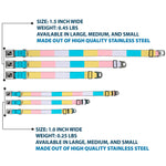 Dog Bone Black/Silver Seatbelt Buckle Collar - Summer Essentials Color Block 6