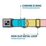 Dog Bone Black/Silver Seatbelt Buckle Collar - Summer Essentials Color Block 6