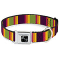 Load image into Gallery viewer, Dog Bone Black/Silver Seatbelt Buckle Collar - Summer Essentials Color Block 7