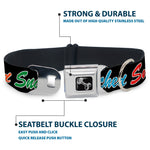 Dog Bone Black/Silver Seatbelt Buckle Collar - SNATCHED Script Black/Multi Color