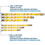 Dog Bone Black/Silver Seatbelt Buckle Collar - Spots Stacked Weathered Yellows/Browns