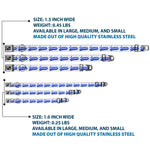 Dog Bone Black/Silver Seatbelt Buckle Collar - SAUCE Baseball Script White/Blue