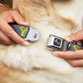 Load image into Gallery viewer, Dog Bone Black/Silver Seatbelt Buckle Collar - Michigan Outline 4-Color Wave Repeat Gray/Multi Color