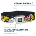 Load image into Gallery viewer, DC Round Logo Black/Silver Seatbelt Buckle Collar - Superheroines Wonder Woman/Supergirl/Batgirl