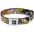 Load image into Gallery viewer, DC Round Logo Black/Silver Seatbelt Buckle Collar - Superheroines Wonder Woman/Supergirl/Batgirl