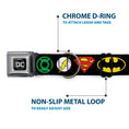 Load image into Gallery viewer, DC Round Logo Black/Silver Seatbelt Buckle Collar - Justice League Superhero Logos