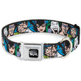 Load image into Gallery viewer, DC COMICS FOREVER EVIL Logo Black/Silver Seatbelt Buckle Collar - Justice League Villains CLOSE-UP
