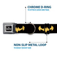 Load image into Gallery viewer, DC LEAGUE OF SUPER-PETS Logo Full Color Black/White Seatbelt Buckle Collar - DC League of Super-Pets Batman Bat Logo Black/Yellow