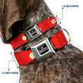 Load image into Gallery viewer, DC LEAGUE OF SUPER-PETS Logo Full Color Black/White Seatbelt Buckle Collar - DC League of Super-Pets Flash Bolt Logo Red/Yellow/White
