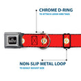 Load image into Gallery viewer, DC LEAGUE OF SUPER-PETS Logo Full Color Black/White Seatbelt Buckle Collar - DC League of Super-Pets Flash Bolt Logo Red/Yellow/White