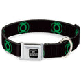 Load image into Gallery viewer, DC LEAGUE OF SUPER-PETS Logo Full Color Black/White Seatbelt Buckle Collar - DC League of Super-Pets Green Lantern Logo Black/Green