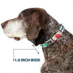 DC LEAGUE OF SUPER-PETS Logo Full Color Black/White Seatbelt Buckle Collar - DC League of Super-Pets Superhero with Pets and Logos Silhouette White/Multi Color
