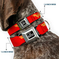 Load image into Gallery viewer, DC LEAGUE OF SUPER-PETS Logo Full Color Black/White Seatbelt Buckle Collar - DC League of Super-Pets Wonder Woman Logo Red/Yellow