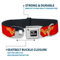 Load image into Gallery viewer, DC LEAGUE OF SUPER-PETS Logo Full Color Black/White Seatbelt Buckle Collar - DC League of Super-Pets Wonder Woman Logo Red/Yellow