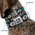 Load image into Gallery viewer, DC Comics Holiday Logo Full Color Black/White Seatbelt Buckle Collar - DC Comics Justice League Holiday Ornament Icons and Stars