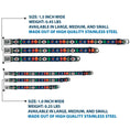 Load image into Gallery viewer, DC Comics Holiday Logo Full Color Black/White Seatbelt Buckle Collar - DC Comics Justice League Holiday Ornament Icons and Stars