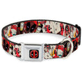 Load image into Gallery viewer, MARVEL DEADPOOL Deadpool Logo Full Color Black Red White Seatbelt Buckle Collar - Deadpool Shooting/Targets