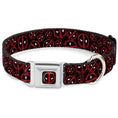 Load image into Gallery viewer, Deadpool Logo Black/Red/White Seatbelt Buckle Collar - Deadpool Splatter Logo Scattered Black/Red/White
