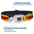 Load image into Gallery viewer, Deadpool Logo CLOSE-UP Full Color Black/Red/White Seatbelt Buckle Collar - DEADPOOL'S CHIMICHANGAS Flames Yellow/Black/Red
