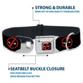 Load image into Gallery viewer, Deadpool Logo CLOSE-UP Black/Red/White Seatbelt Buckle Collar - Deadpool Logo2 Black/Red/White