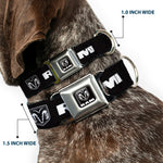 Ram Shield Logo Full Color Black/White Seatbelt Buckle Collar - RAM Shield Logo/Bold Text Black/White
