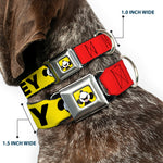 Mickey Smiling Up Pose Full Color Yellow/Black/White Seatbelt Buckle Collar - MICKEY Smiling Up Pose Flip/Buttons Yellow/Black/Red