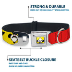 Mickey Smiling Up Pose Full Color Yellow/Black/White Seatbelt Buckle Collar - MICKEY Smiling Up Pose Flip/Buttons Yellow/Black/Red