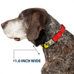 Mickey Smiling Up Pose Full Color Yellow/Black/White Seatbelt Buckle Collar - MICKEY Smiling Up Pose Flip/Buttons Yellow/Black/Red