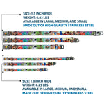 Disney Pixar Luxo Ball Full Color Black/Yellow/Blue/Red Seatbelt Buckle Collar - Disney Pixar 7-Movie Character Collage