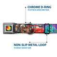 Load image into Gallery viewer, Disney Pixar Luxo Ball Full Color Black/Yellow/Blue/Red Seatbelt Buckle Collar - Disney Pixar 7-Movie Character Collage