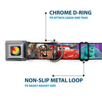 Disney Pixar Luxo Ball Full Color Black/Yellow/Blue/Red Seatbelt Buckle Collar - Disney Pixar 7-Movie Character Collage