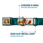 Simba2 CLOSE-UP Full Color Seatbelt Buckle Collar - Lion King Simba, Pumba & Timon Growing Up