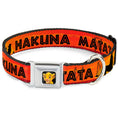 Load image into Gallery viewer, Simba2 CLOSE-UP Full Color Seatbelt Buckle Collar - Lion King HAKUNA MATATA Sunset Oranges/Black