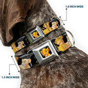 Simba2 CLOSE-UP Full Color Seatbelt Buckle Collar - Lion King Simba & Nala HAKUNA MATATA