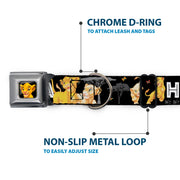 Simba2 CLOSE-UP Full Color Seatbelt Buckle Collar - Lion King Simba & Nala HAKUNA MATATA