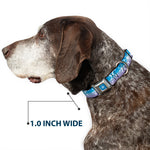 Frozen II Snowflake Full Color Blue/White Seatbelt Buckle Collar - Frozen II Snowflakes Blues/Purples/White