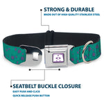 Monsters Inc. Icon Full Color Purple/White Seatbelt Buckle Collar - Monsters Inc. Sulley Bounding Spots Blue/Purple