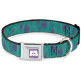 Load image into Gallery viewer, Monsters Inc. Icon Full Color Purple/White Seatbelt Buckle Collar - Monsters Inc. Sulley Bounding Spots Blue/Purple