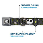Jack Expression4 Full Color Seatbelt Buckle Collar - NBC Jack Expressions/Halloween Elements Gray