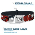 Load image into Gallery viewer, Jack Expression5 Full Color Seatbelt Buckle Collar - Nightmare Before Christmas Jack Poses/Bats Red Stripe
