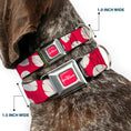 Load image into Gallery viewer, Disney's LILO & STITCH Title Logo Full Color Red/White Seatbelt Buckle Collar - Lilo & Stitch Bounding Lilo Dress Leaves Red/Ivory