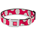 Load image into Gallery viewer, Disney's LILO & STITCH Title Logo Full Color Red/White Seatbelt Buckle Collar - Lilo & Stitch Bounding Lilo Dress Leaves Red/Ivory