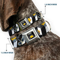 Load image into Gallery viewer, WALL-E Pose Full Color Black Seatbelt Buckle Collar - Wall-E Poses/Stripe Black/White