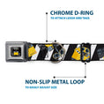 Load image into Gallery viewer, WALL-E Pose Full Color Black Seatbelt Buckle Collar - Wall-E Poses/Stripe Black/White